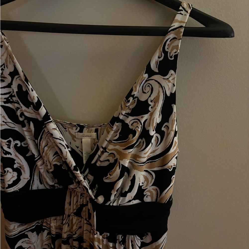 Soma Elegant Black and White Patterned Dress - Picture 3 of 4